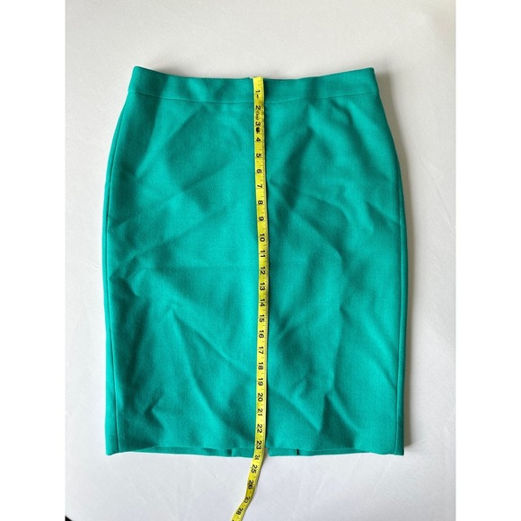 J. Crew // Teal Wool Pencil Skirt, Size 6 - Picture 2 of 4